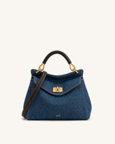 Lucia Classic Handbag - Blue Denim