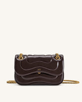 Tina Quilted Chain Crossbody - Deep Claret Brown