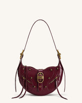 Tessa Studded Shoulder Bag - Burgundy