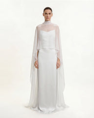 Tulle Cape Shawl - White