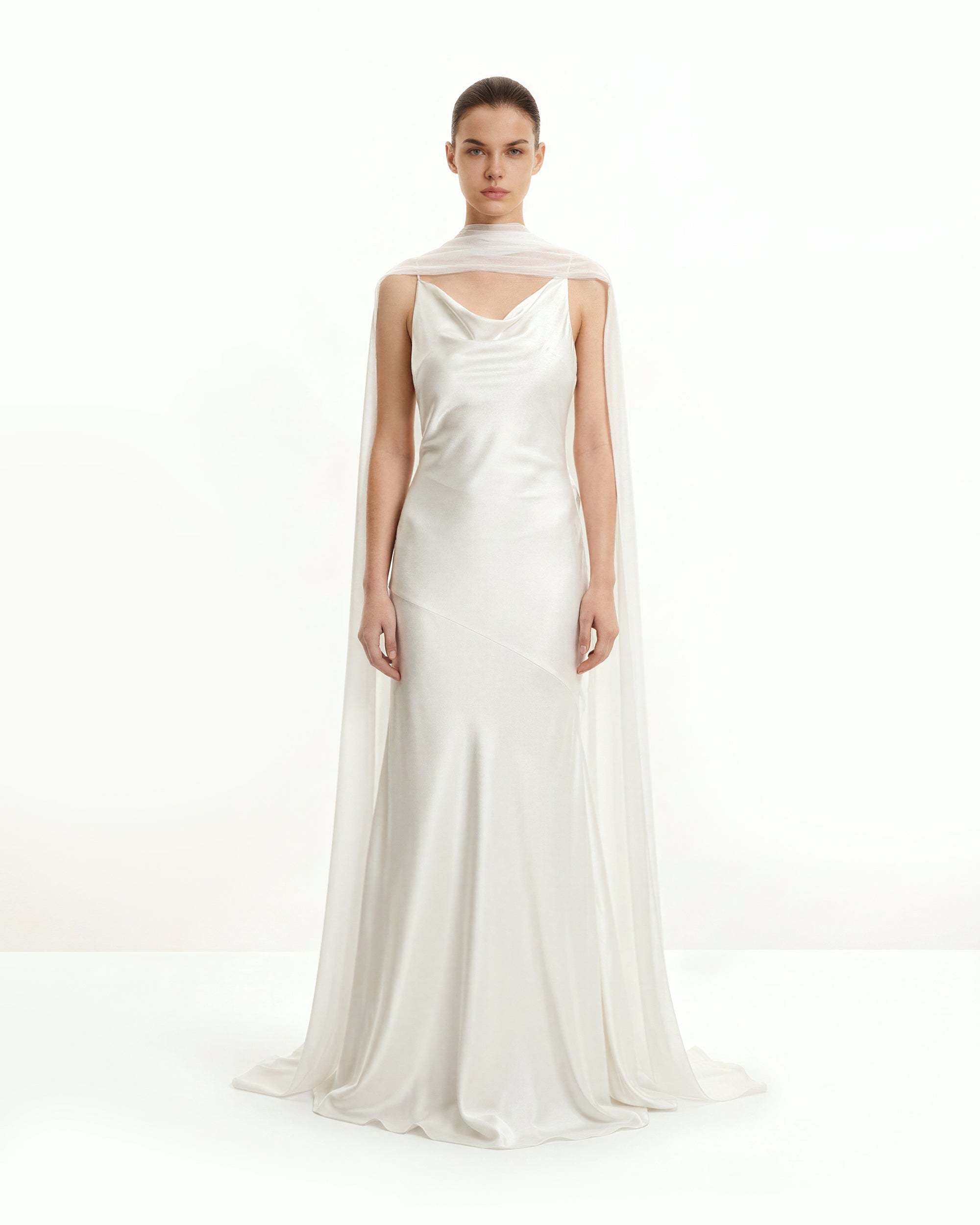 Tulle Cape Shawl - White