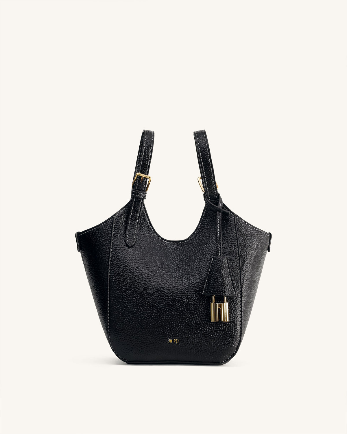 Ines Padlock Tote Bag - Black