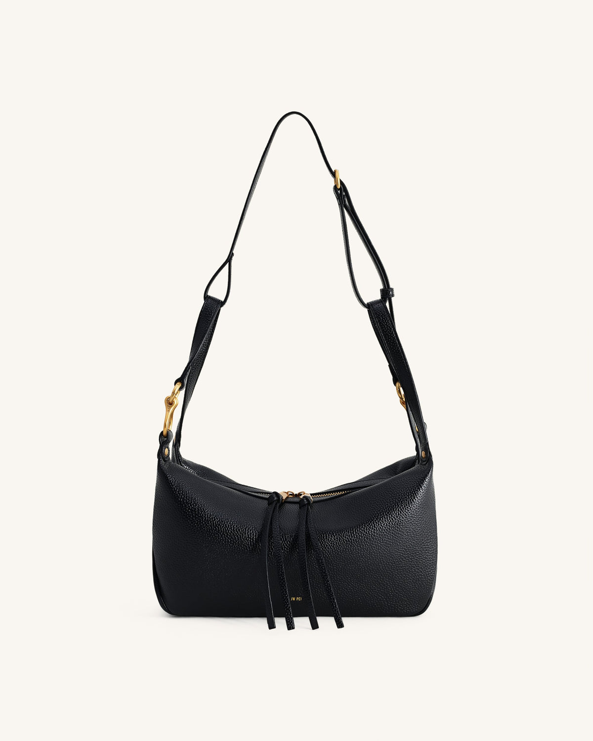 Selia Soft-Grain Crossbody Bag - Black