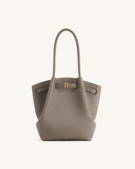 Hana Column Tote Bag - Taupe
