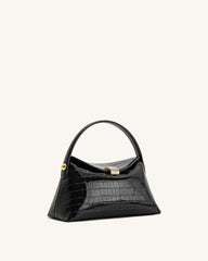 Talia Top Handle Bag - Black Croc