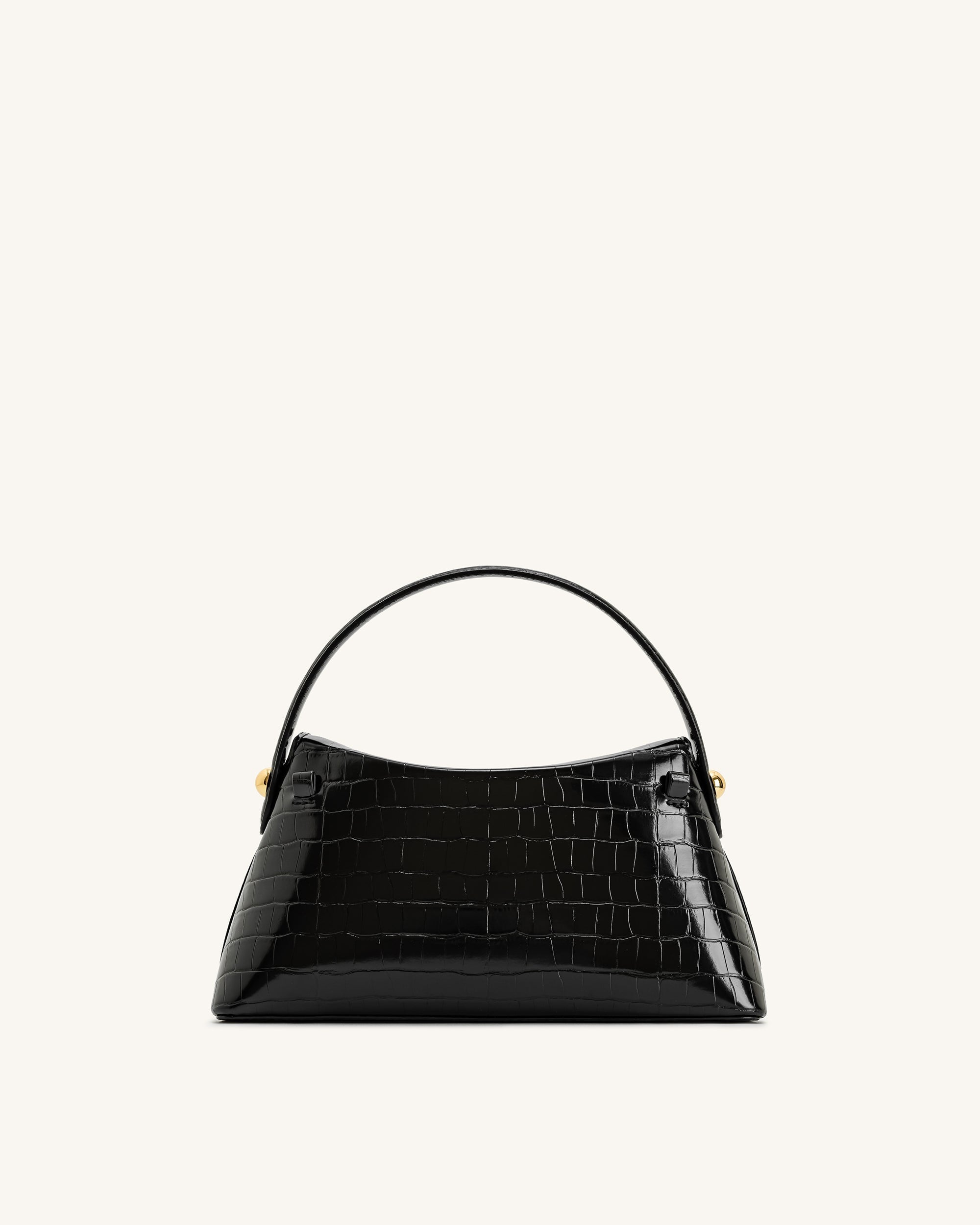Talia Top Handle Bag - Black Croc