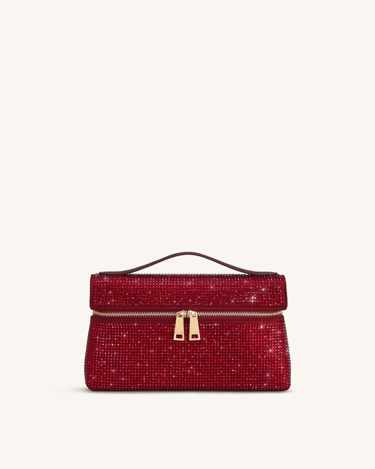 Thea Artificial Crystal Top Handle Bag - Red