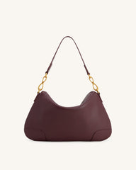 Jayla Metal Pendant Embellished Shoulder Bag - Deep Burgundy
