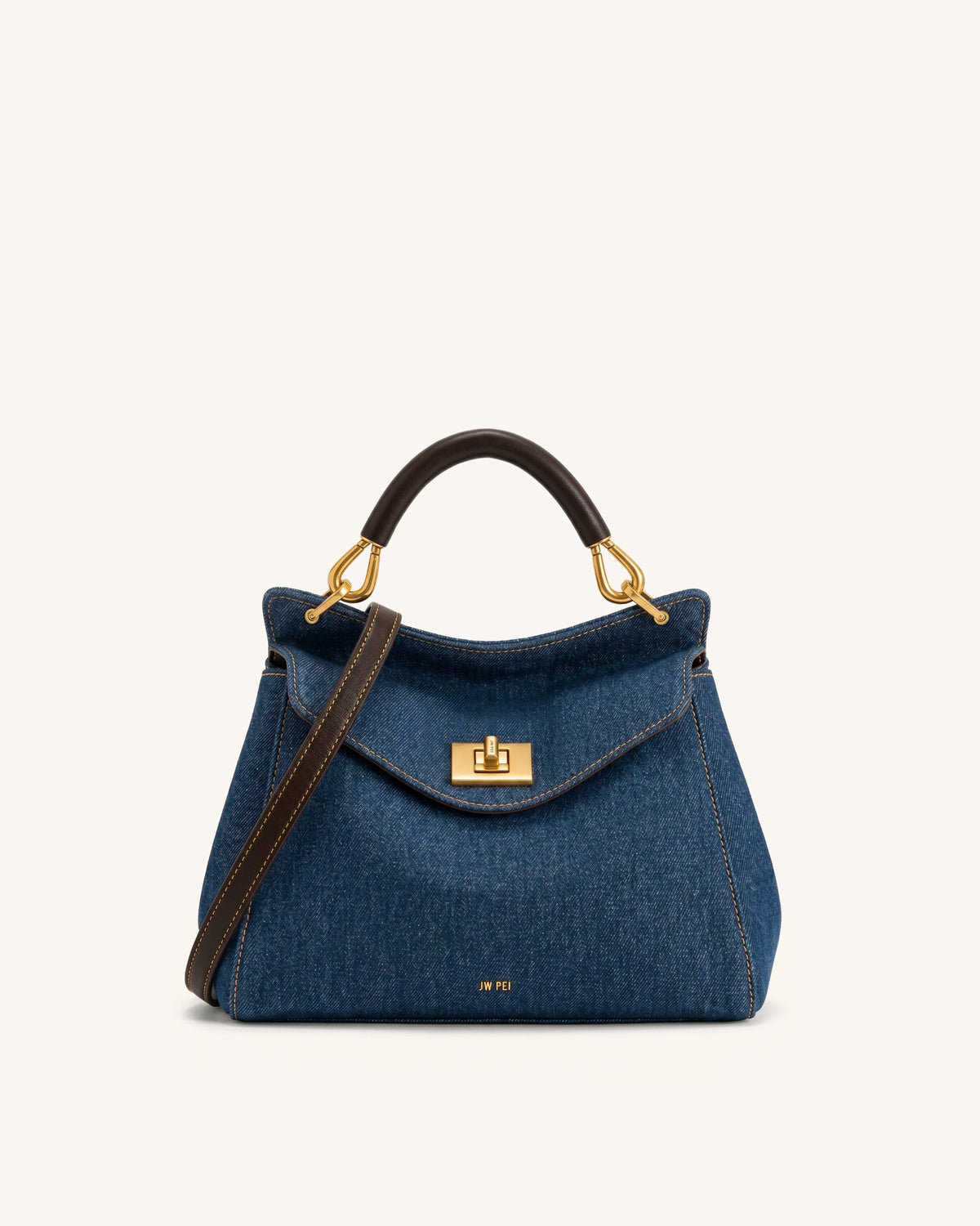 Lucia Classic Handbag - Blue Denim