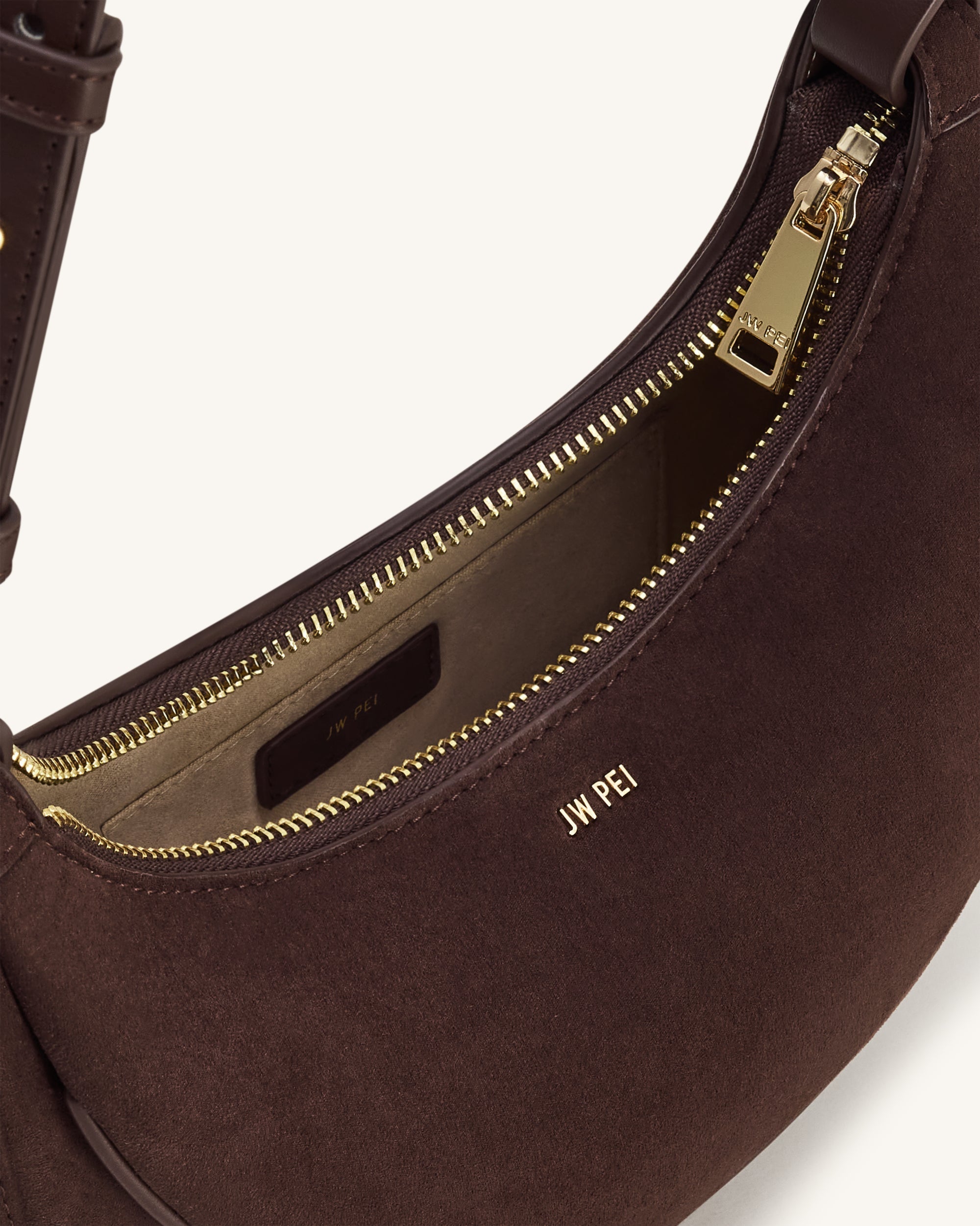 Sharon Faux Suede Crossbody Bag - Coffee Brown