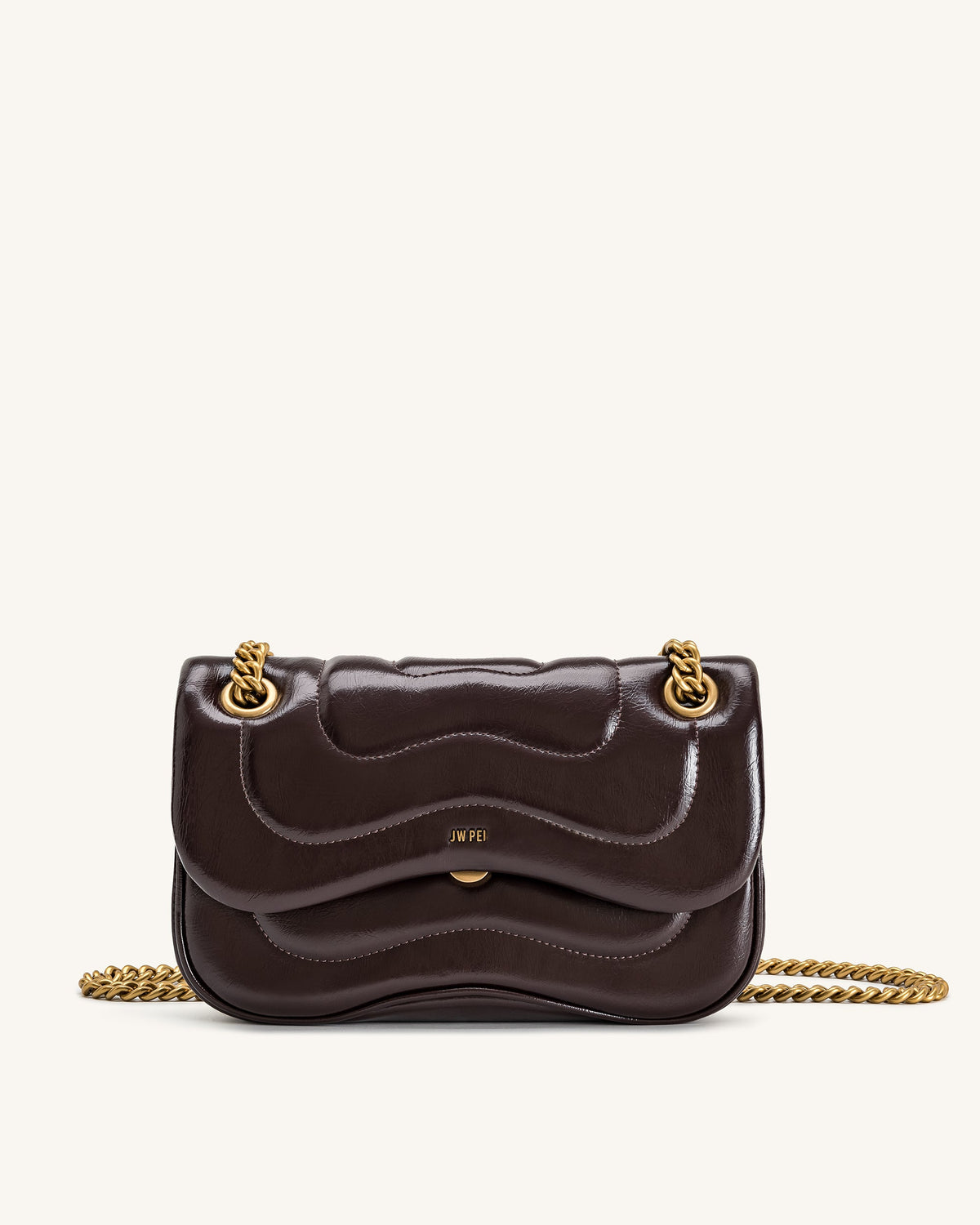 Tina Quilted Chain Crossbody - Deep Claret Brown