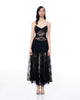 Indigo Floral Lace Dress - Black