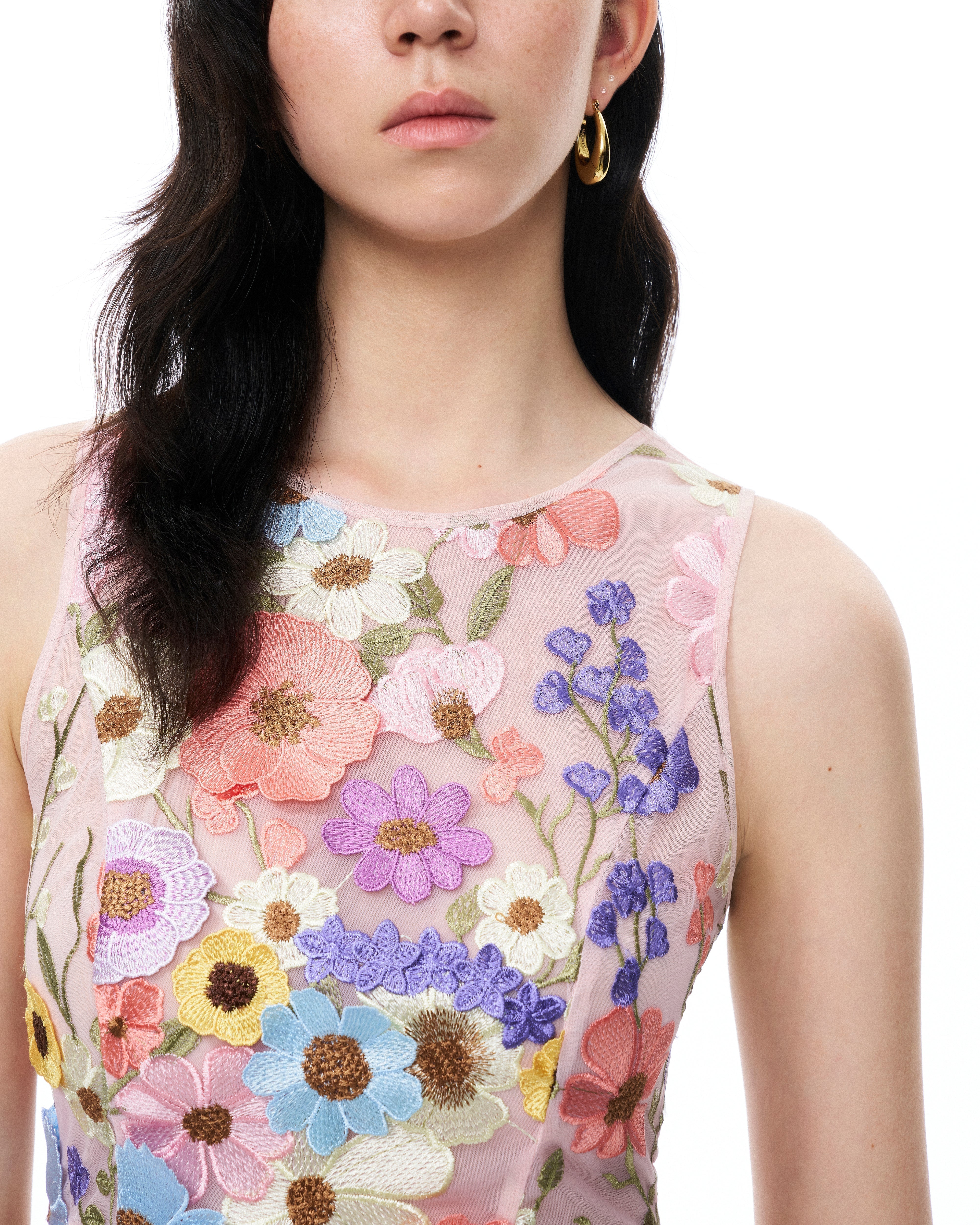 Valentino 3D Floral Embroidered Dress Set - Pastel Multi