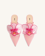Sofia Orchid Sphere Heel Mules - Pink