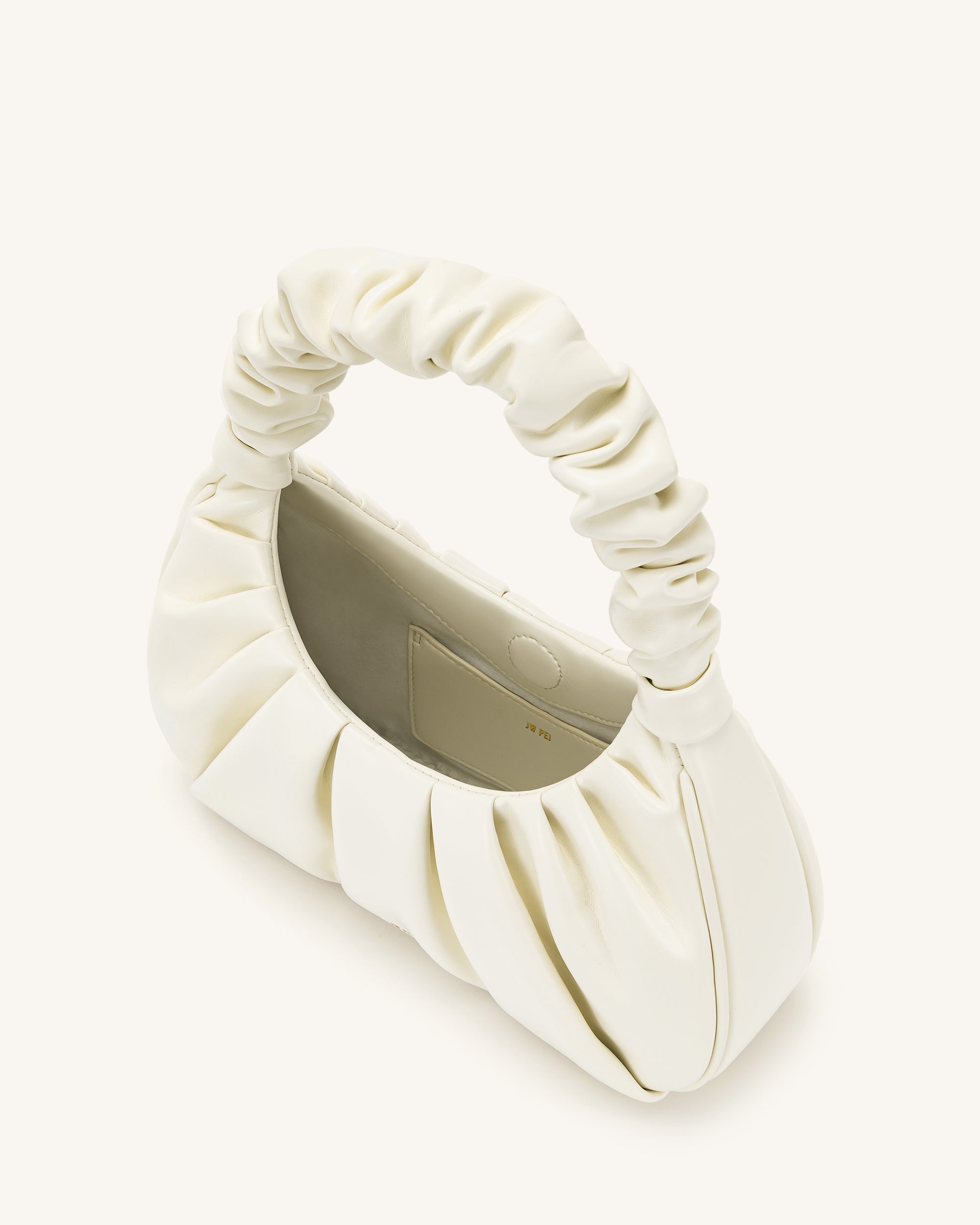 Gabbi Ruched Hobo Handbag - White