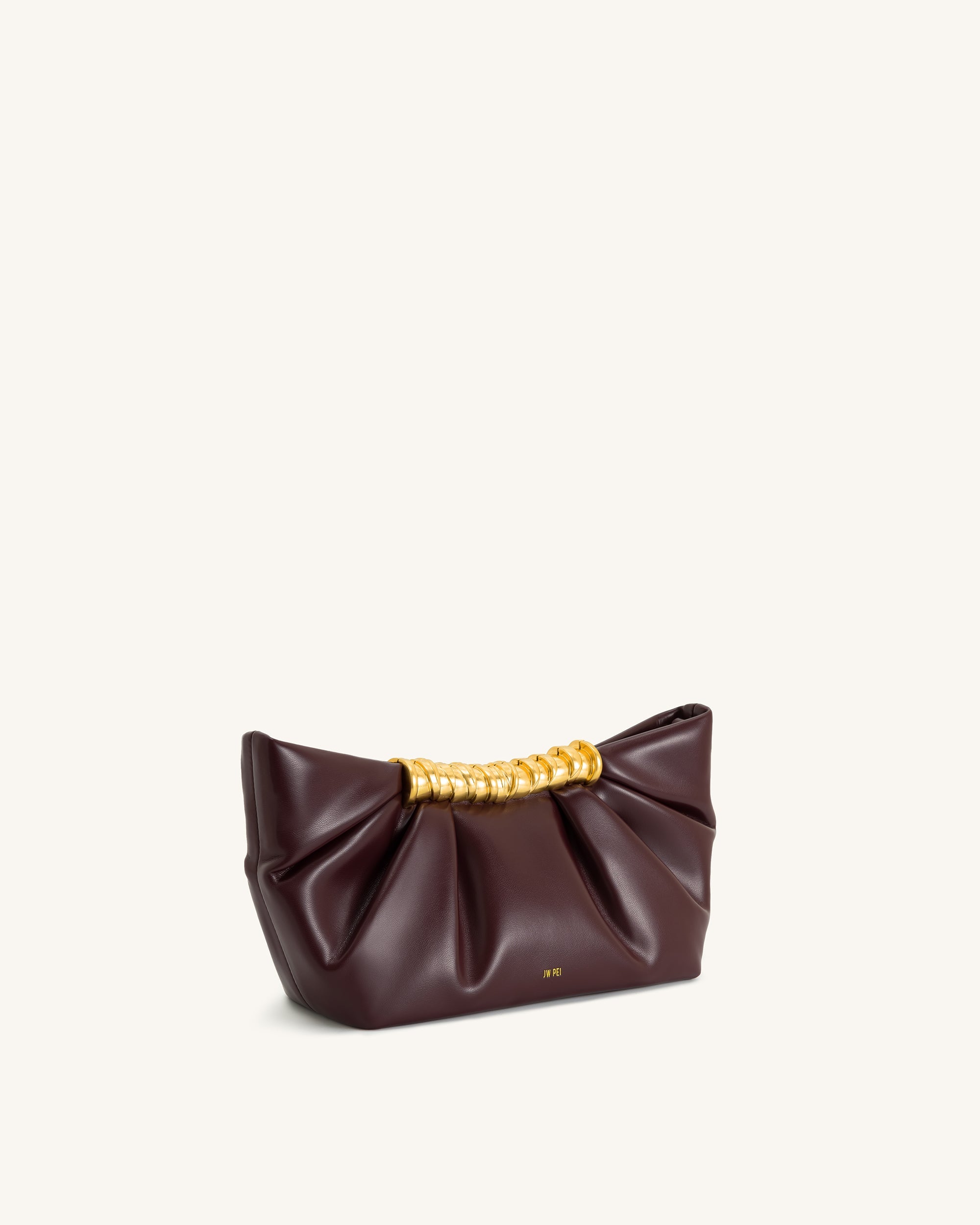 Leia Pleated Clutch - Deep Burgundy