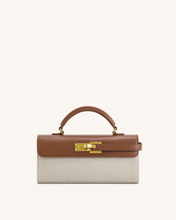 Keyla Top Handbag - Brown Canvas