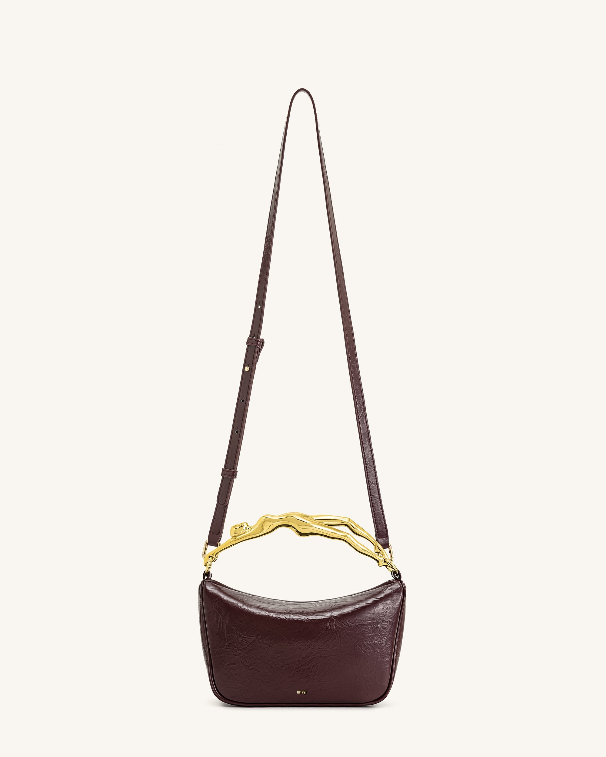 Jenny Human-shaped Handle Handbag - Deep Burgundy