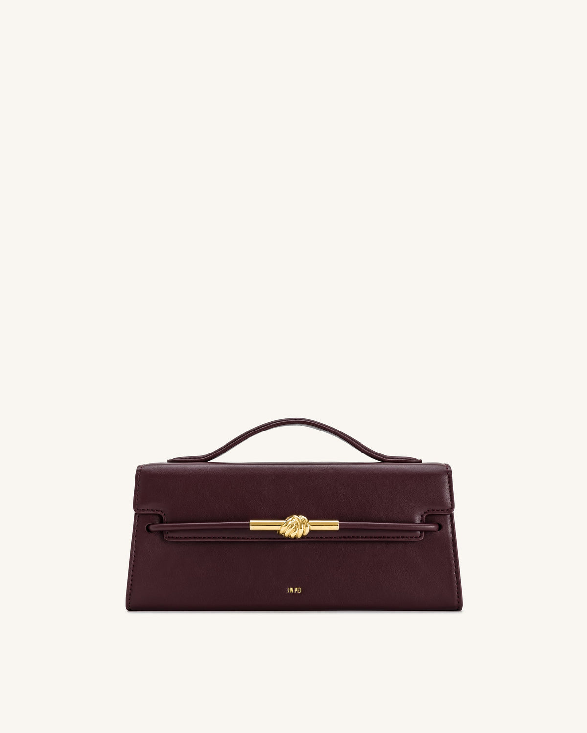 Lena Metal Rope Knot Top Handle Bag - Deep Claret