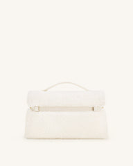 Thea Faux Fur Top Handle Bag - Cream