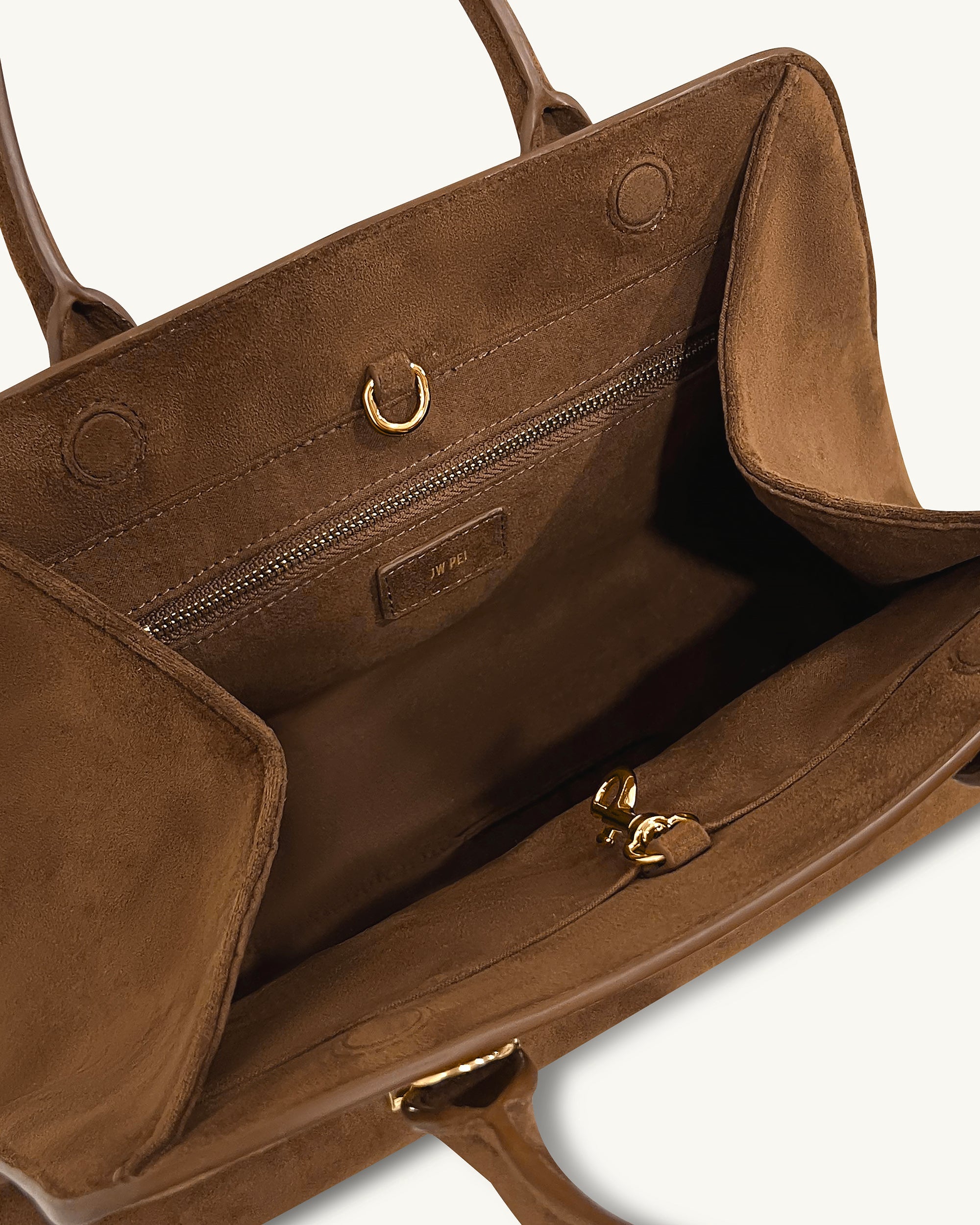 Lara Faux Suede Tote Bag - Brown