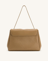 Hilary Woven Shoulder Bag - Camel