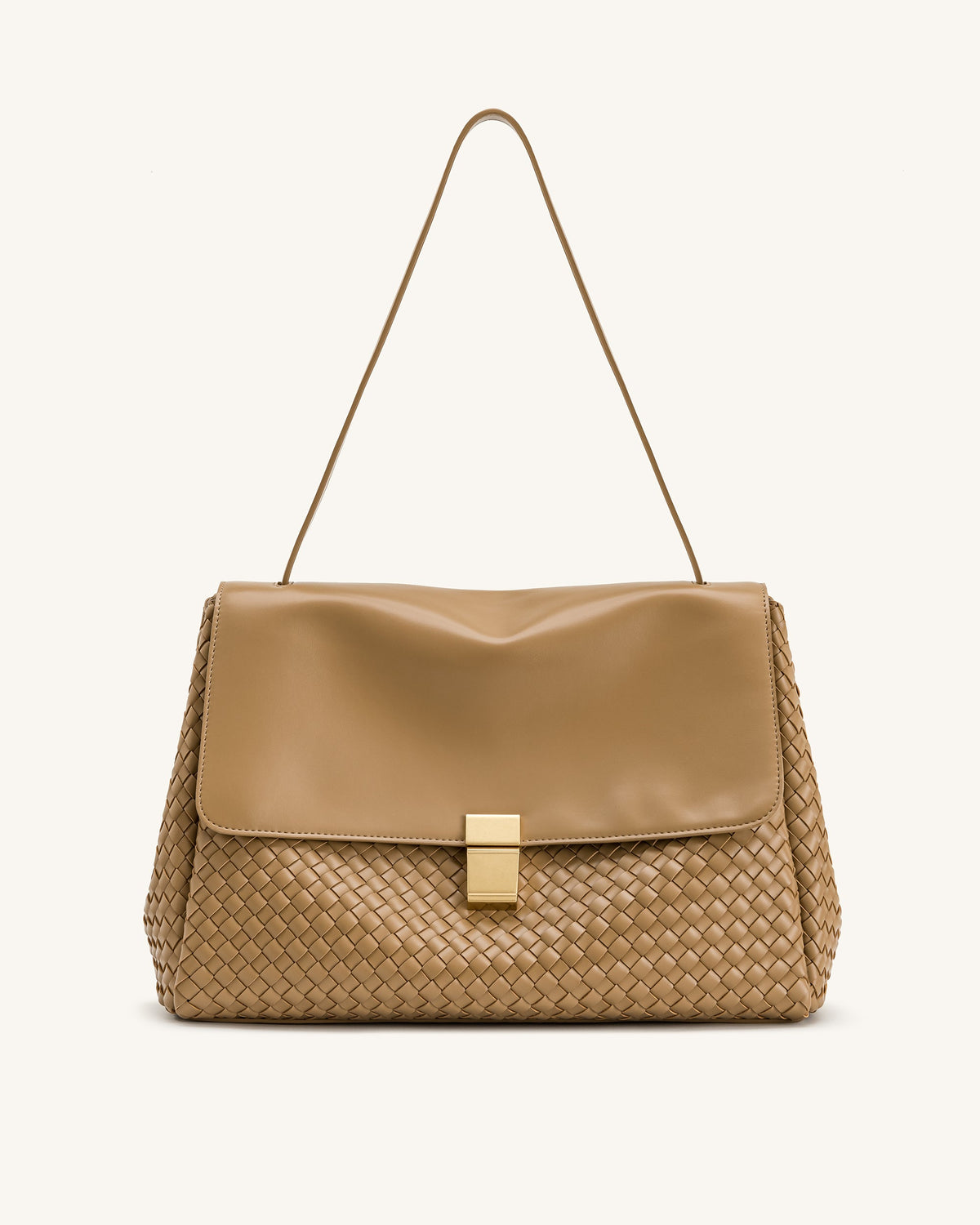 Hilary Woven Shoulder Bag - Camel