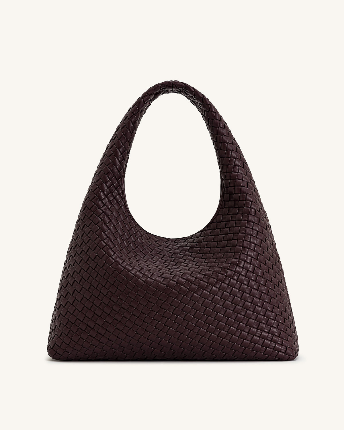 Laura Woven Shoulder Bag - Deep Burgundy