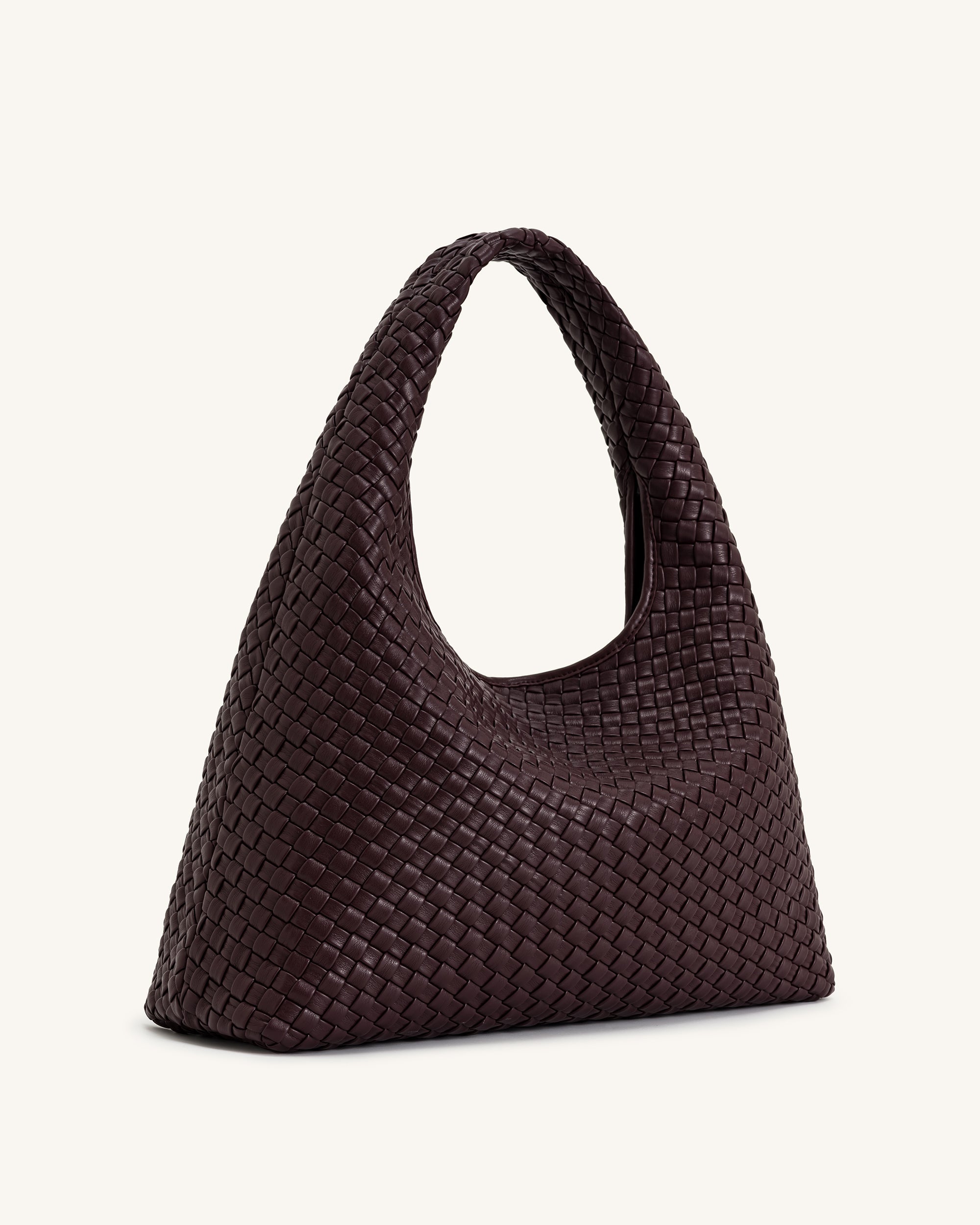 Laura Woven Shoulder Bag - Deep Burgundy