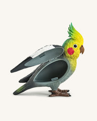 Gray Cockatiel Clutch Bag - Multicolor