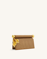 Holly Artificial Crystal Metal Pendant Embellished Clutch - Champagne