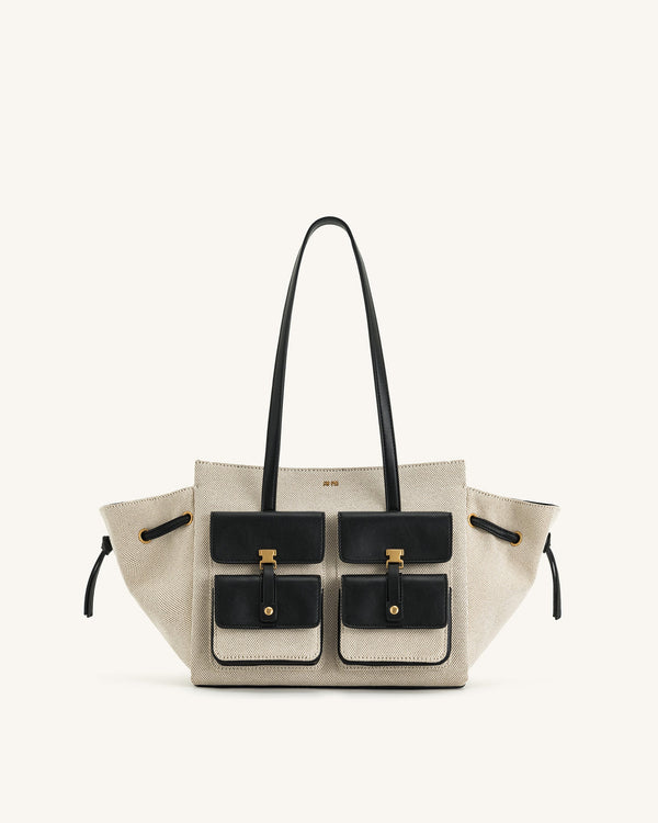 Linda Tote Bag - Black Canvas