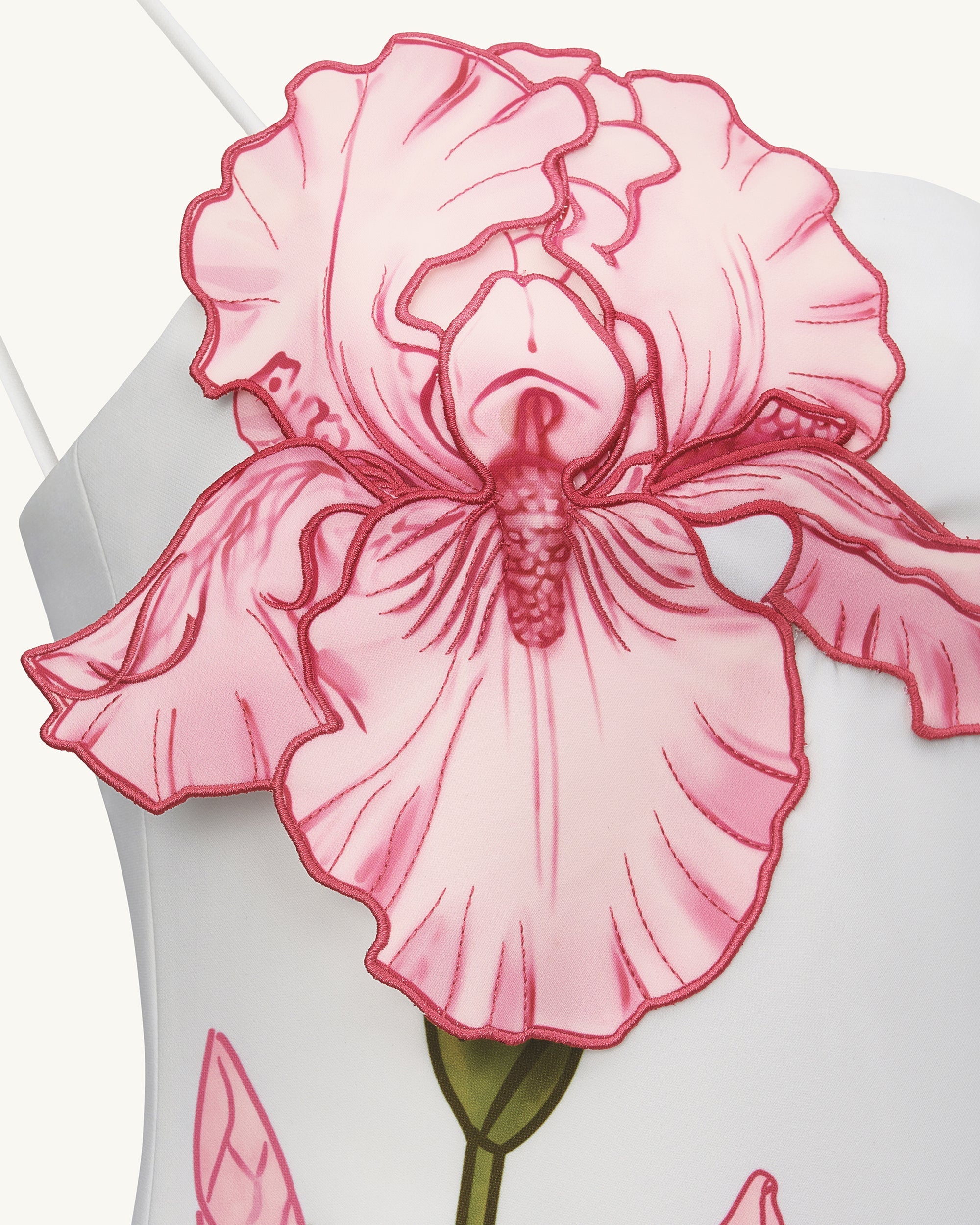 Iris Appliqué Mini Dress - White