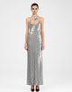 Heisey Silver Sequinned Rosette Maxi Dress - Silver