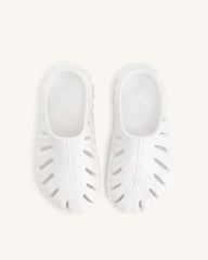 Tara Leaf Platform Clog - White
