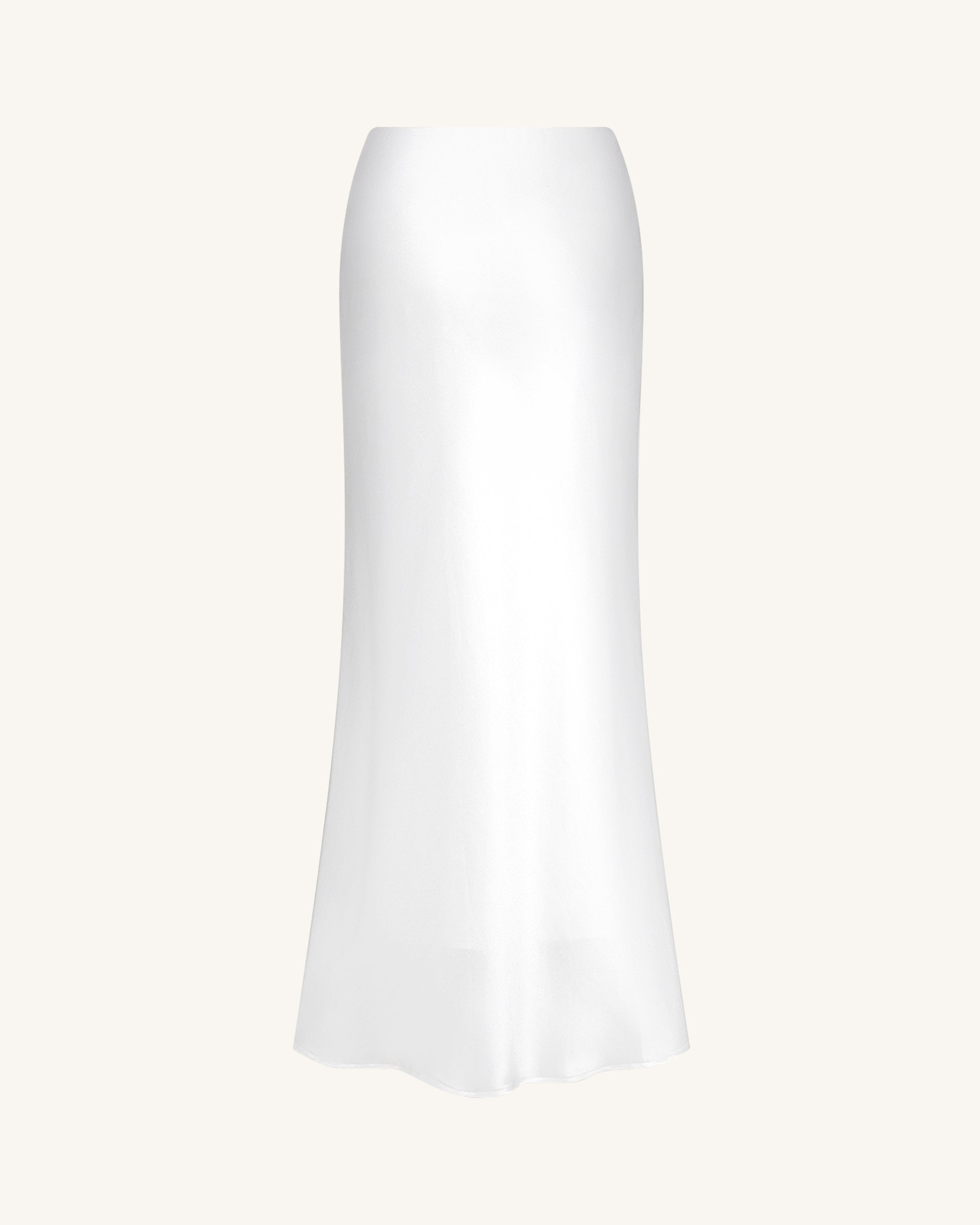 Liquid Satin Mermaid Maxi Skirt - White