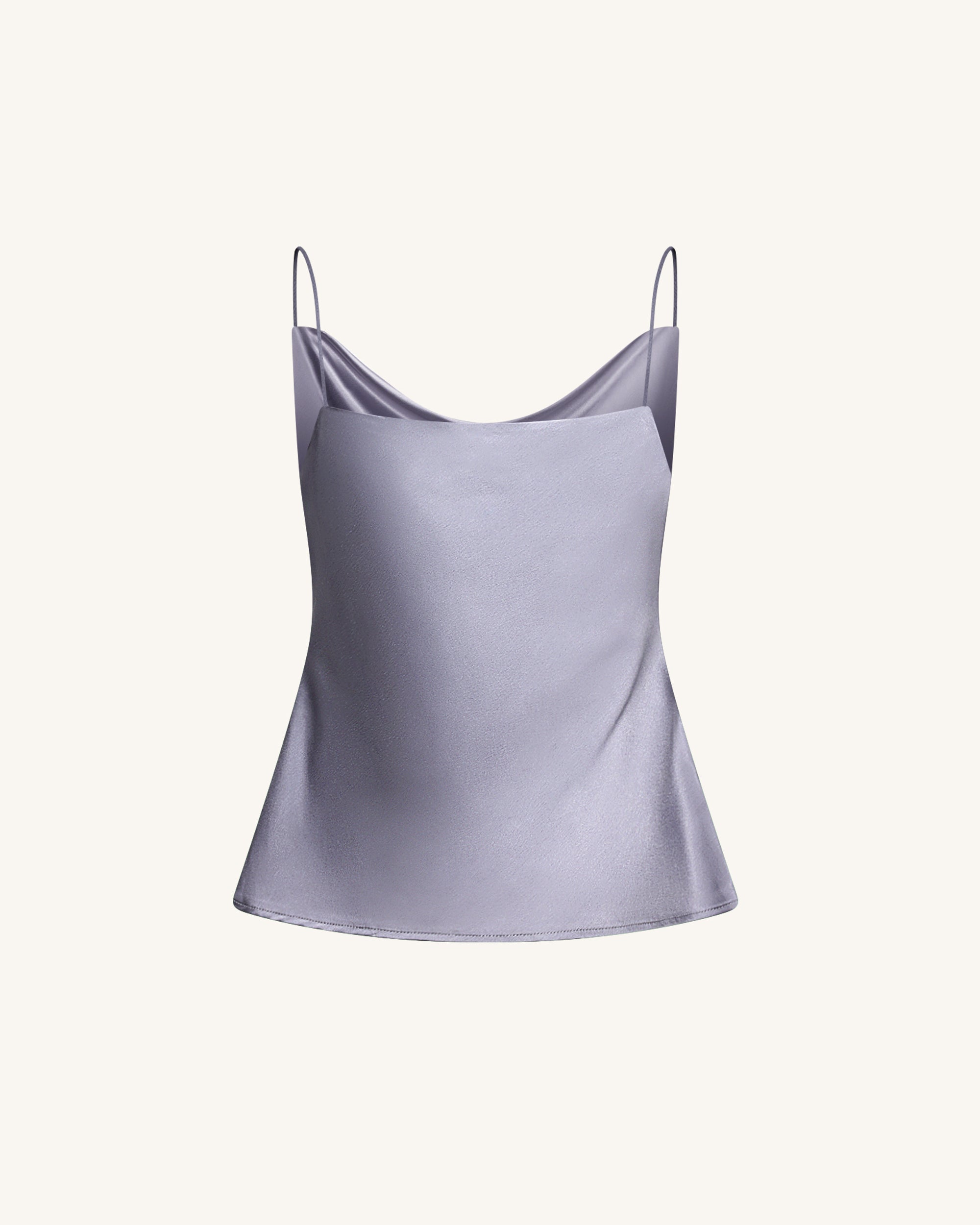 Liquid Satin Cowl Camisole - Silver