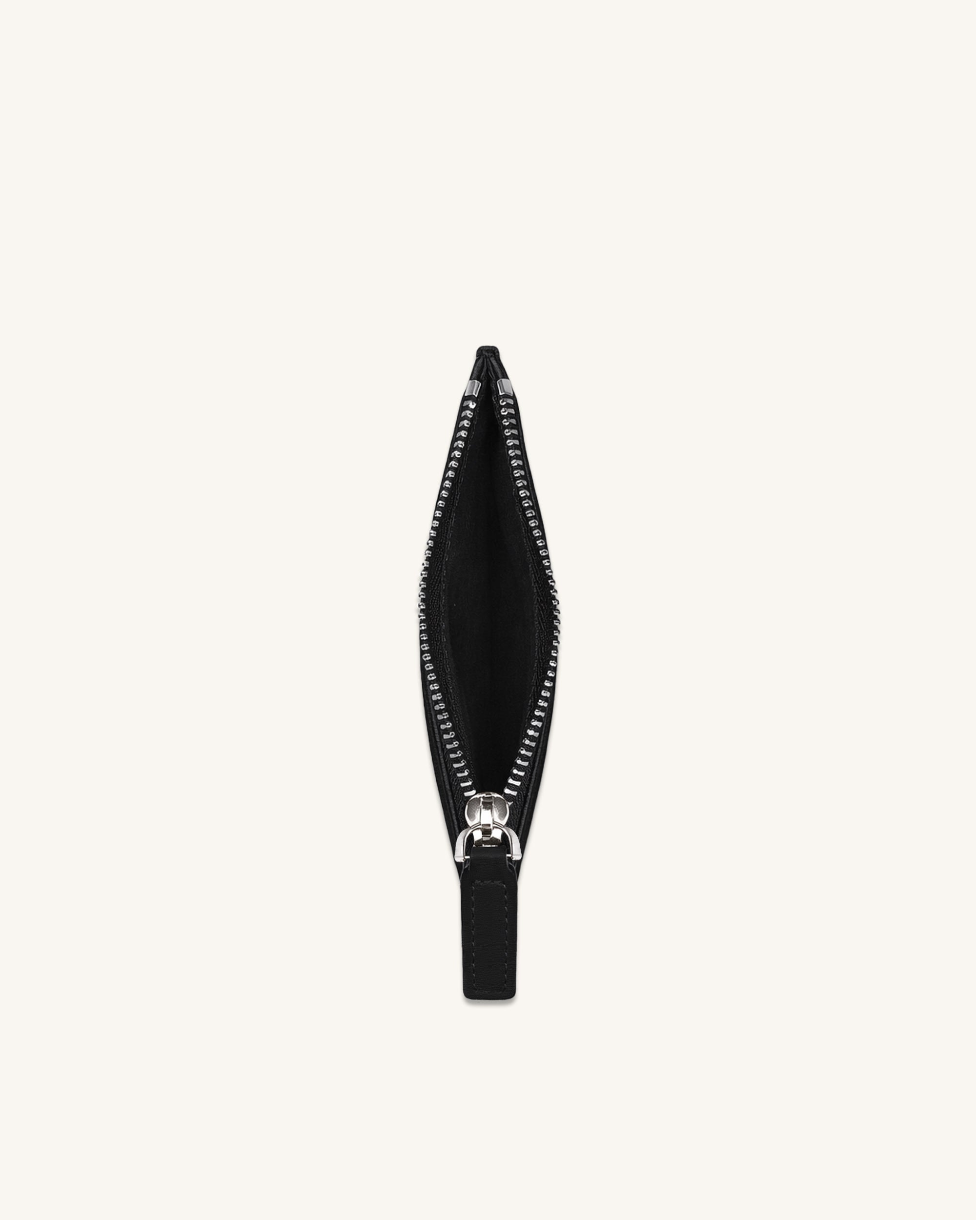 Seren Zipped Card Case - Black